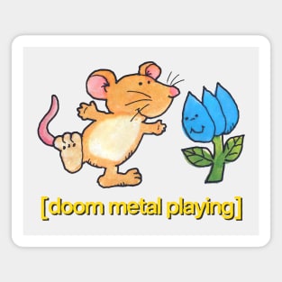 Doom Metal Playing / Cute Dancing Mouse Design Magnet
